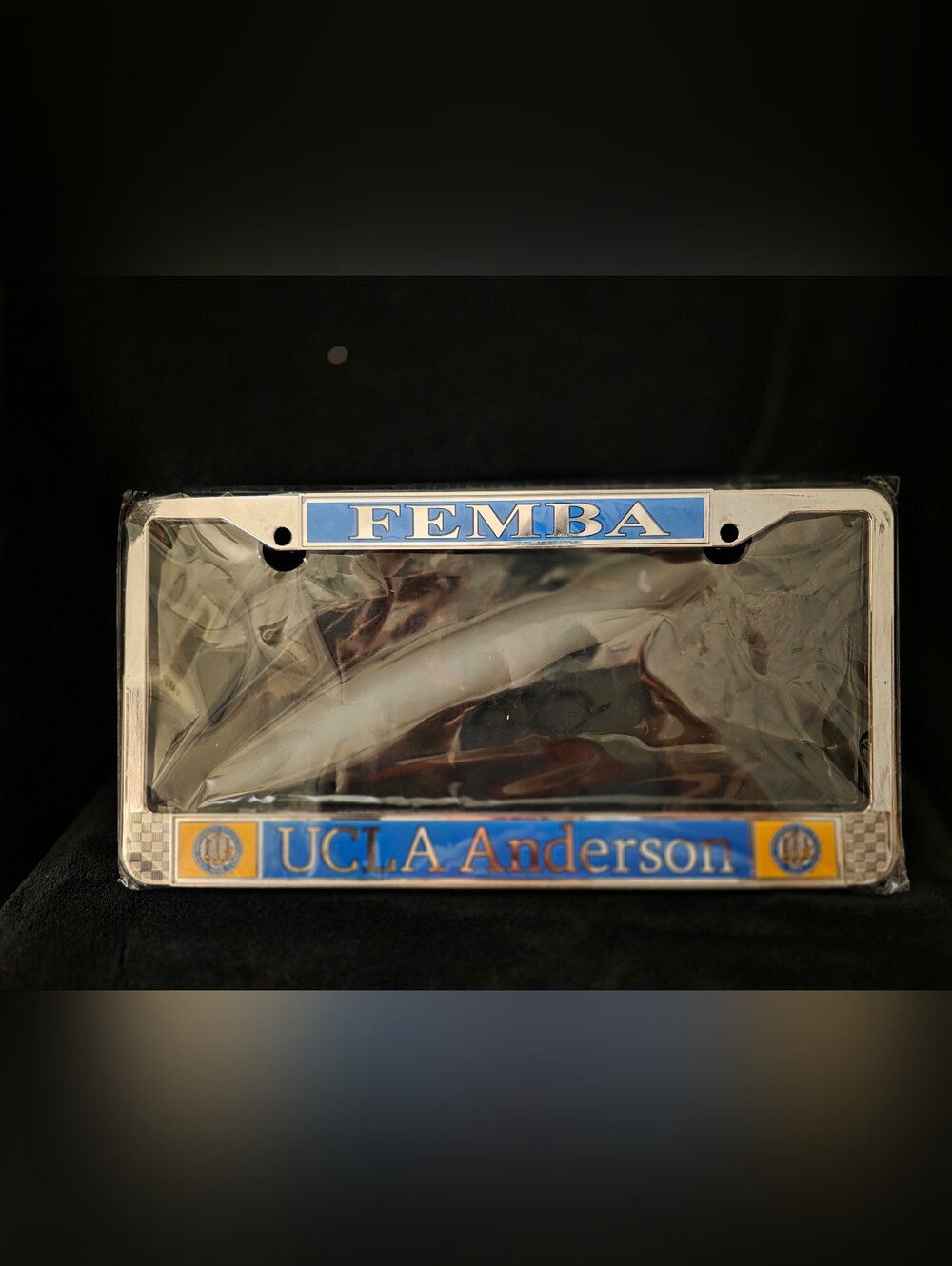 UCLA Anderson FEMBA License Plate Frame MBA Bruins Blue Gold